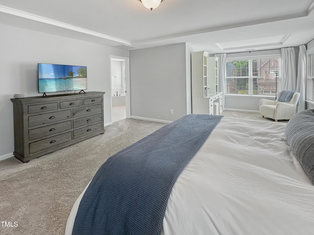 2438 Braxton Wood Ln, Apex, NC 27523 - carpeted bedroom featuring baseboards and ensuite bath