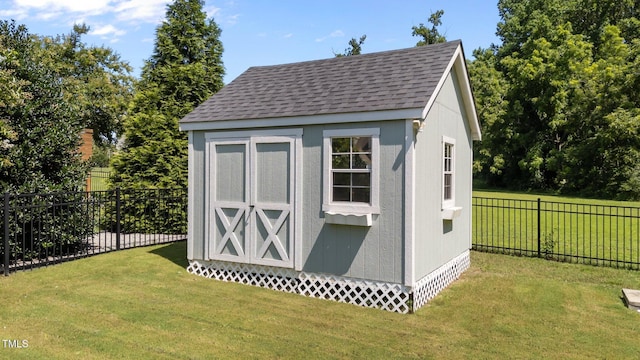 4125 Olde Judd Dr, Willow Springs, NC 27592 - view of shed with a fenced backyard