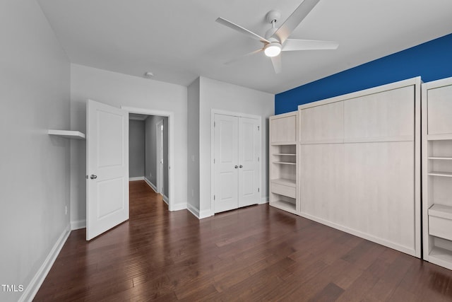 4125 Olde Judd Dr, Willow Springs, NC 27592 - unfurnished bedroom featuring wood finished floors and a ceiling fan