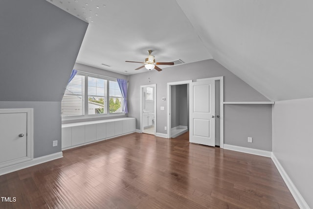 4125 Olde Judd Dr, Willow Springs, NC 27592 - additional living space featuring a ceiling fan, vaulted ceiling, and wood finished floors