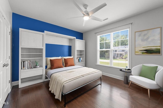 4125 Olde Judd Dr, Willow Springs, NC 27592 - bedroom featuring dark wood-style flooring and a ceiling fan