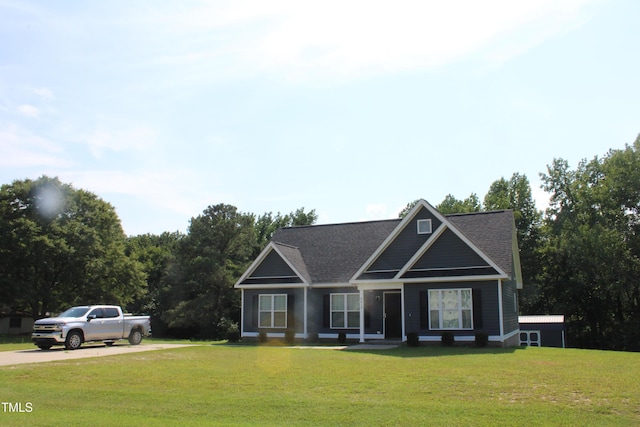 6619 Gabriels Way, Lucama, NC 27851 - craftsman inspired home featuring a front lawn, driveway, and roof with shingles