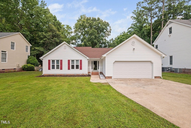 1010 Oakgrove Dr, Knightdale, NC 27545 - view of front of property featuring concrete driveway, an attached garage, and a front yard