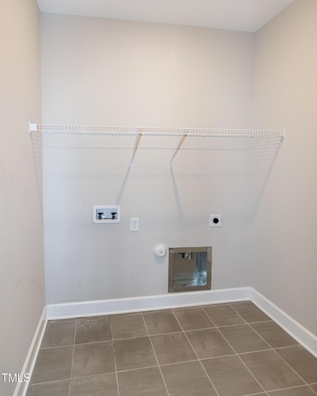 3206 Dandelion Dr, Grimesland, NC 27837 - laundry area with hookup for an electric dryer, hookup for a washing machine, tile patterned floors, and hookup for a gas dryer