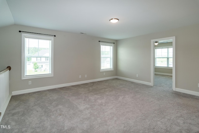 3206 Dandelion Dr, Grimesland, NC 27837 - unfurnished room featuring carpet and lofted ceiling