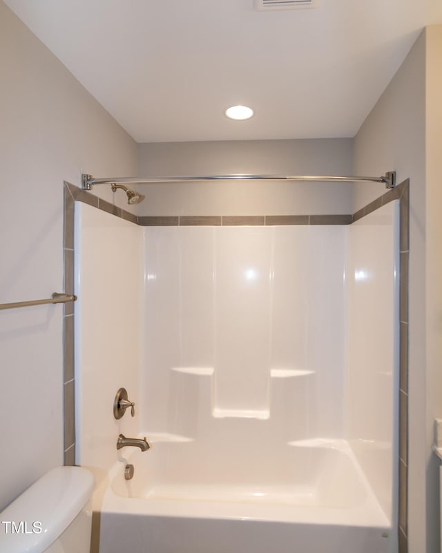 3206 Dandelion Dr, Grimesland, NC 27837 - bathroom featuring shower / washtub combination and recessed lighting