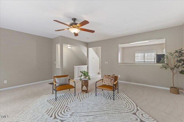 309 Ruby Walk Dr, Morrisville, NC 27560 - living area featuring carpet flooring and a ceiling fan
