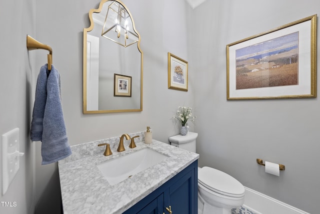 2153 Princeville Dr, Apex, NC 27523 - bathroom featuring vanity and a chandelier