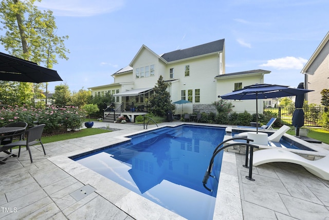 2153 Princeville Dr, Apex, NC 27523 - view of swimming pool featuring a patio area