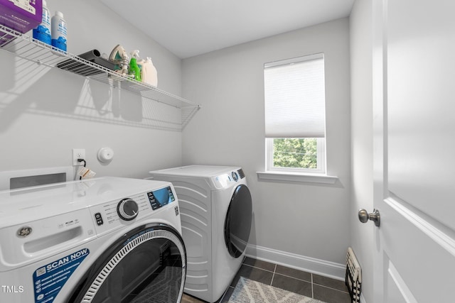 1315 Canary Pepper Dr Unit 28, Durham, NC 27713 - laundry area featuring independent washer and dryer and dark tile patterned floors