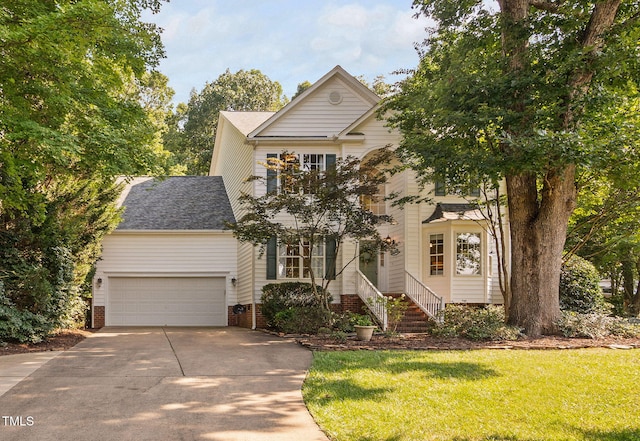 2800 Becketts Ridge Dr, Hillsborough, NC 27278 - traditional-style home featuring driveway, an attached garage, a front lawn, and a shingled roof