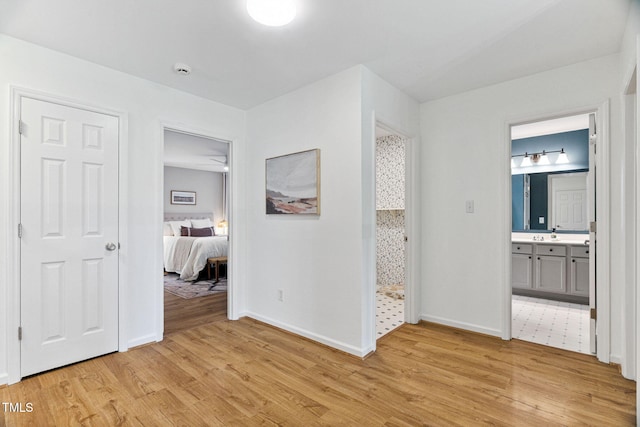 2800 Becketts Ridge Dr, Hillsborough, NC 27278 - hall featuring light wood-style flooring and baseboards