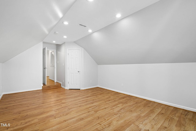 2800 Becketts Ridge Dr, Hillsborough, NC 27278 - bonus room featuring recessed lighting, vaulted ceiling, and light wood-style flooring