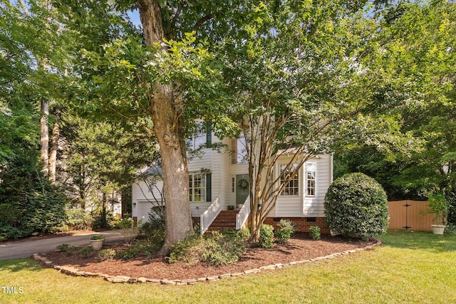 2800 Becketts Ridge Dr, Hillsborough, NC 27278 - view of property hidden behind natural elements featuring a front lawn, driveway, and a garage