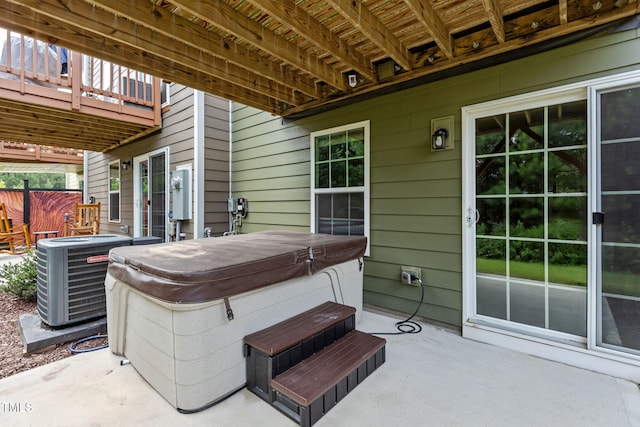 1119 Platform Dr, Apex, NC 27502 - view of patio / terrace with a hot tub and a deck