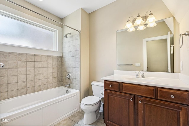 400 W Rosemary St Unit 102, Chapel Hill, NC 27516 - full bathroom with vanity, shower / washtub combination, tile patterned flooring, and a chandelier