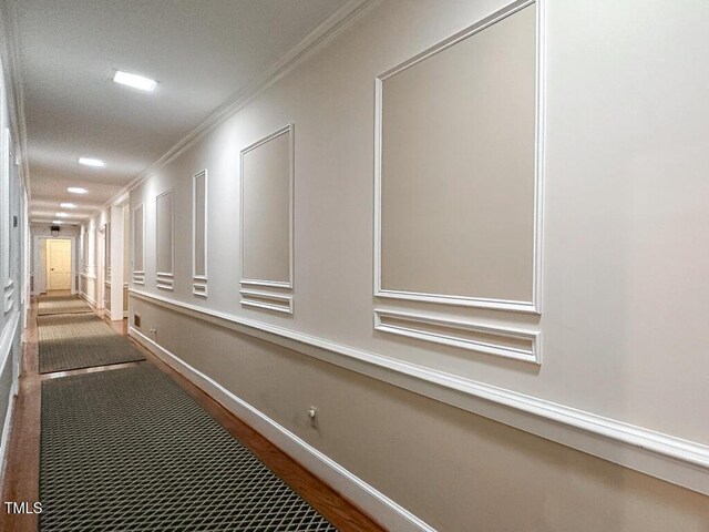 141 Country Club Dr, Henderson, NC 27536 - corridor featuring ornamental molding and wood finished floors