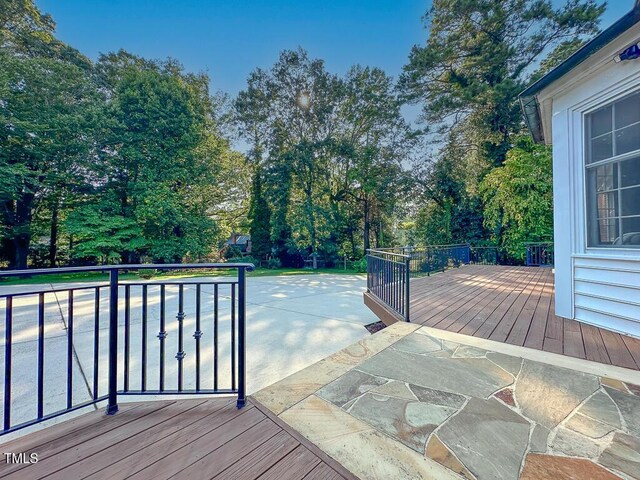 141 Country Club Dr, Henderson, NC 27536 - wooden terrace featuring view of scattered trees