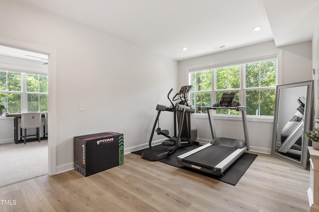 930 Watercolor Way, Durham, NC 27713 - exercise area featuring wood finished floors and recessed lighting