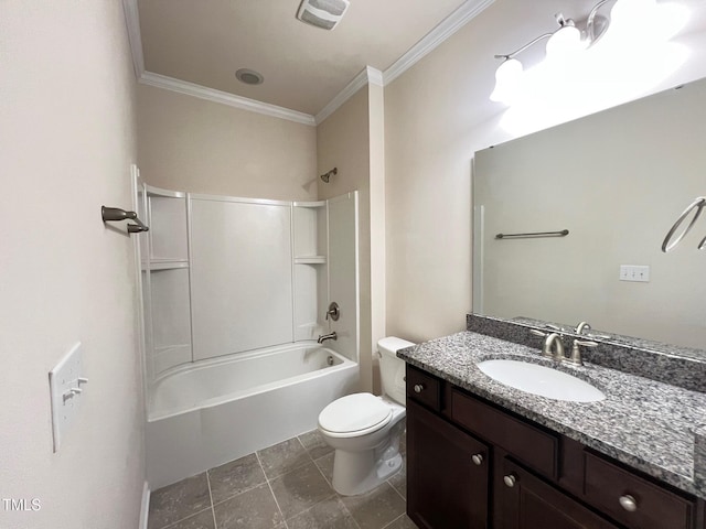 1521 Kythira Dr, Apex, NC 27502 - full bath with crown molding, vanity, tub / shower combination, and tile patterned floors