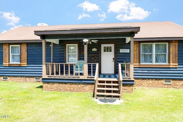7323 Powell Hooks Rd, Lucama, NC 27851 - view of front of home with crawl space, covered porch, and a front yard