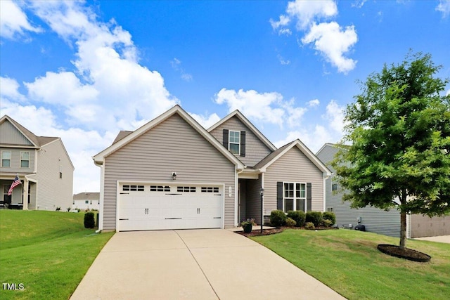 56 E Copenhaver Dr, Clayton, NC 27527 - view of front of house featuring driveway, a front lawn, and a garage