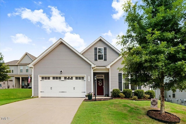 56 E Copenhaver Dr, Clayton, NC 27527 - view of front of home featuring driveway, a front lawn, and an attached garage