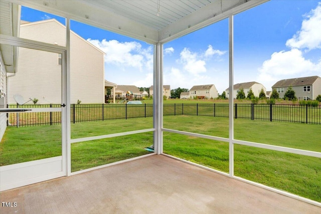 56 E Copenhaver Dr, Clayton, NC 27527 - unfurnished sunroom featuring a residential view