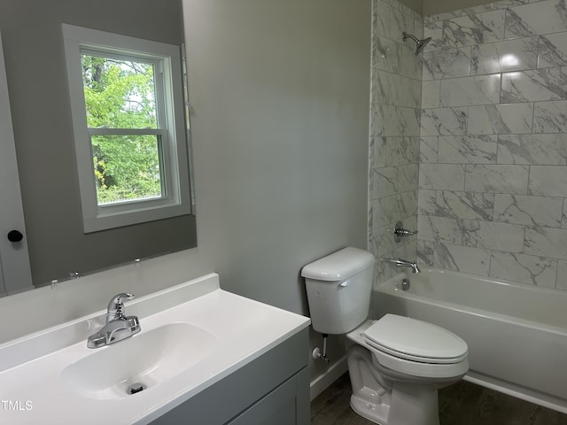 1849 N Main St, Roxboro, NC 27573 - bathroom with vanity, shower / tub combination, and wood finished floors