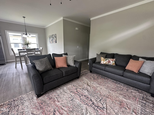 1849 N Main St, Roxboro, NC 27573 - living area featuring crown molding and wood finished floors