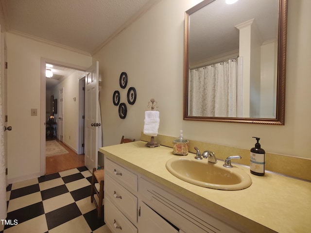 6517 Whitted Rd, Fuquay Varina, NC 27526 - full bath with tile patterned floors, vanity, and ornamental molding