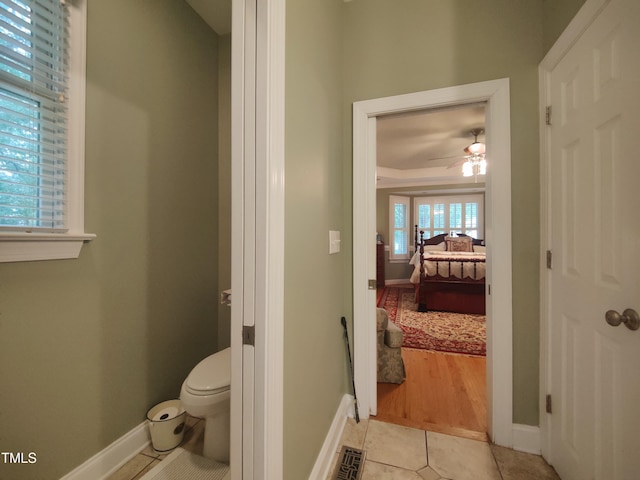 6517 Whitted Rd, Fuquay Varina, NC 27526 - ensuite bathroom with tile patterned floors and ceiling fan