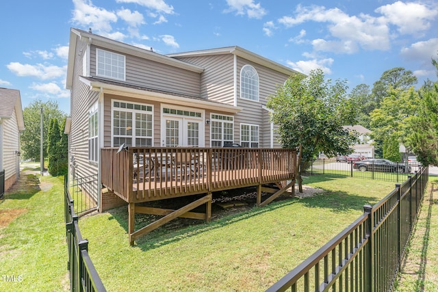 2201 Wide River Dr, Raleigh, NC 27614 - rear view of property with a fenced backyard and a deck