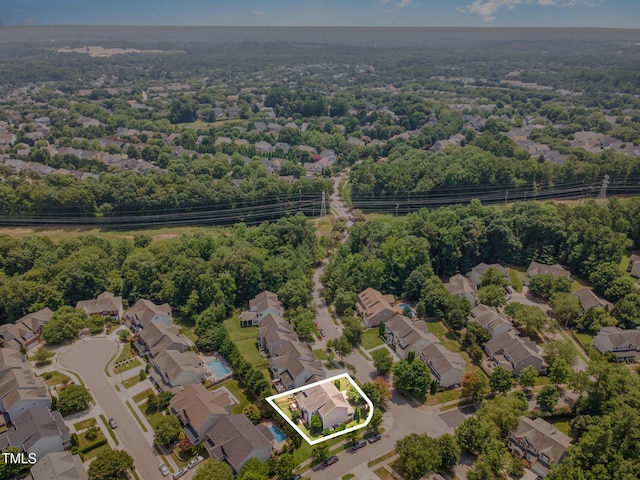 2201 Wide River Dr, Raleigh, NC 27614 - aerial view of property's location with property boundaries highlighted and nearby suburban area