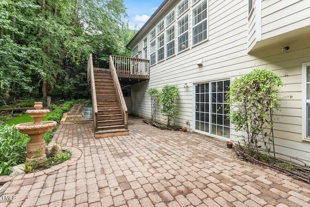 12212 Ashton Woods Ln, Raleigh, NC 27614 - view of patio / terrace featuring stairs and a deck