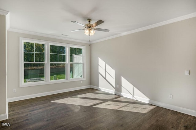 1923 Hinesley Dr, Durham, NC 27703 - unfurnished room with wood finished floors, a ceiling fan, and ornamental molding