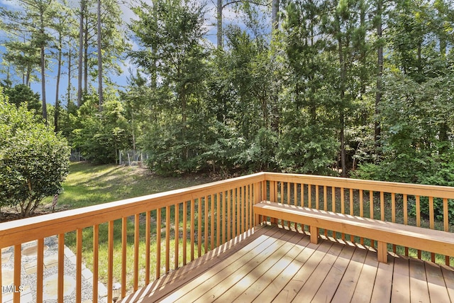 261 Begen St, Morrisville, NC 27560 - wooden terrace featuring a lawn