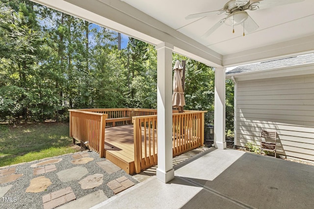 261 Begen St, Morrisville, NC 27560 - deck with a ceiling fan