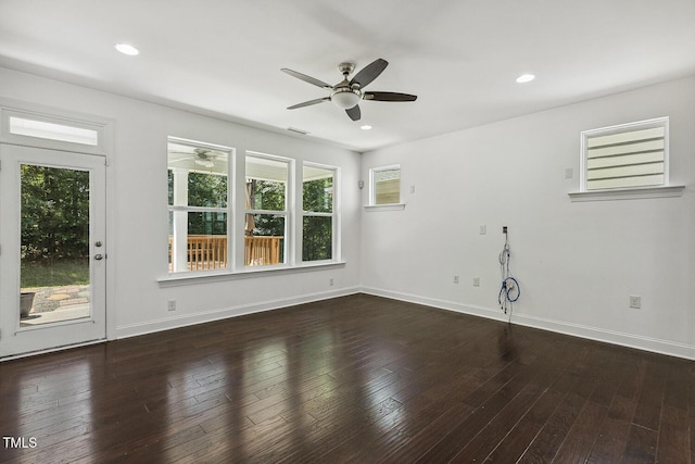 261 Begen St, Morrisville, NC 27560 - spare room featuring ceiling fan, plenty of natural light, wood finished floors, and recessed lighting