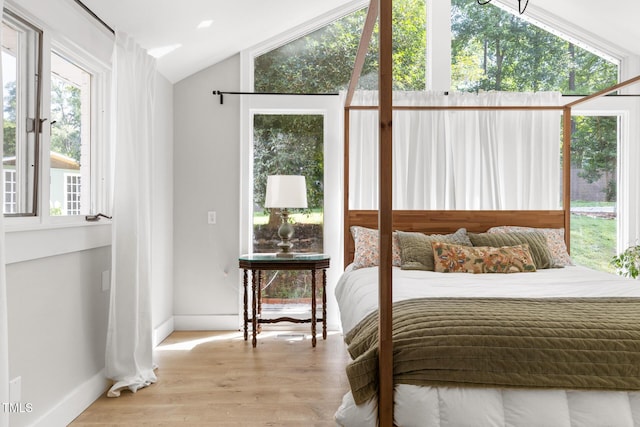 317 Reade Rd, Chapel Hill, NC 27516 - bedroom featuring vaulted ceiling, wood finished floors, and multiple windows