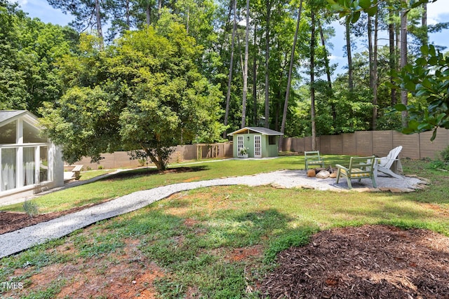 317 Reade Rd, Chapel Hill, NC 27516 - fenced backyard with an outbuilding