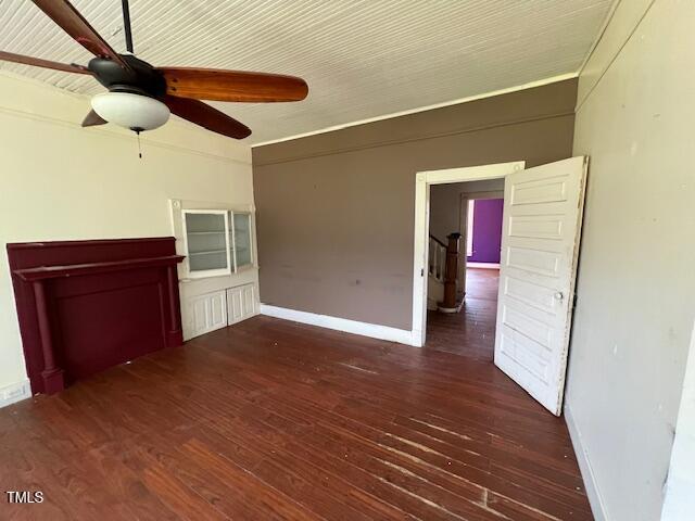 401 Division St, Norlina, NC 27563 - spare room featuring ceiling fan and wood finished floors