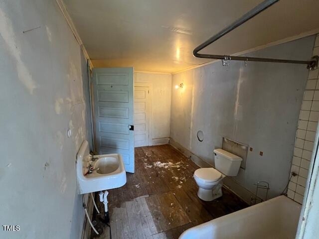 401 Division St, Norlina, NC 27563 - full bathroom with hardwood / wood-style flooring and a tub