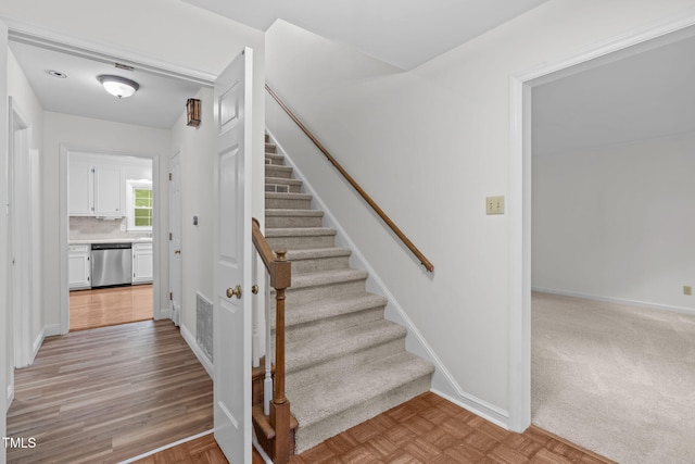 5313 Falkirk Dr, Durham, NC 27712 - stairway with baseboards