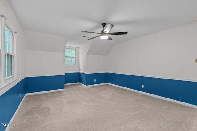 5313 Falkirk Dr, Durham, NC 27712 - additional living space with carpet floors, lofted ceiling, and ceiling fan