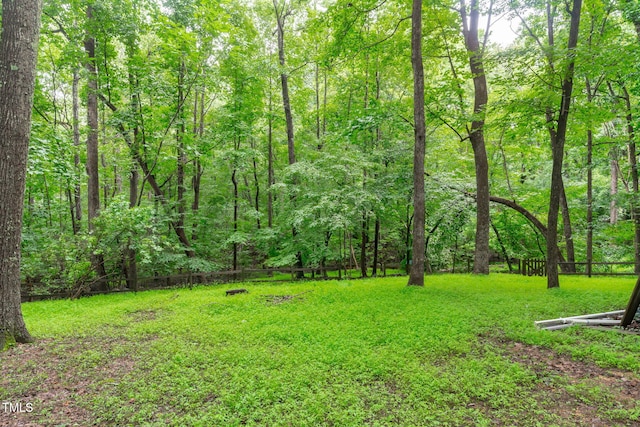 5313 Falkirk Dr, Durham, NC 27712 - view of yard with a wooded view
