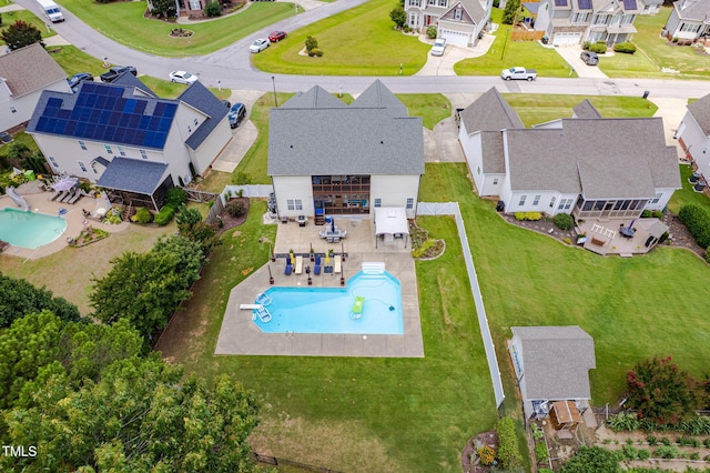 171 Winding Oak Way, Clayton, NC 27520 - aerial view of residential area featuring a pool area