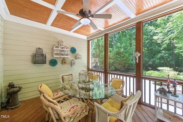 137 Forked Pine Ct, Chapel Hill, NC 27517 - sunroom / solarium featuring ceiling fan and outdoor dining area