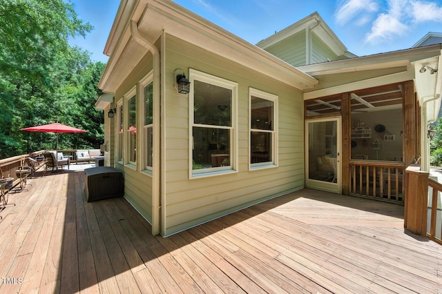 137 Forked Pine Ct, Chapel Hill, NC 27517 - wooden terrace with an outdoor living space