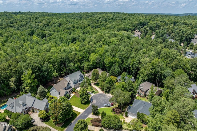 137 Forked Pine Ct, Chapel Hill, NC 27517 - aerial view of property and surrounding area featuring a forest and nearby suburban area